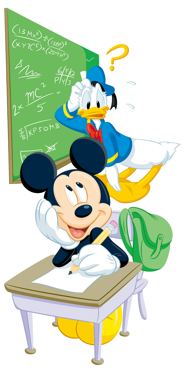 Mickey Mouse and Donald Duck School Scene Graphic Mickey Mouse and Donald Duck School Scene Graphic