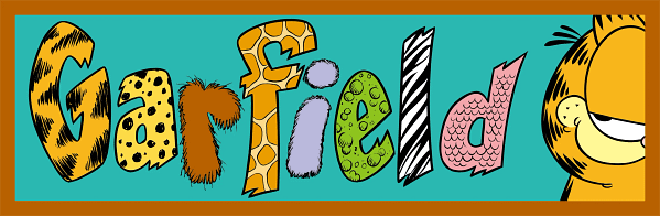 Garfield & Odie Playful Letters Banner Graphic Garfield & Odie Playful Letters Banner Graphic