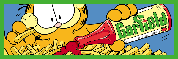 Funny Cartoon Cat Ketchup & Fries Graphic Funny Cartoon Cat Ketchup & Fries Graphic