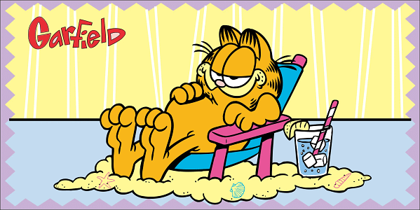 Garfield Relaxing Beach Cartoon Graphic Garfield Relaxing Beach Cartoon Graphic