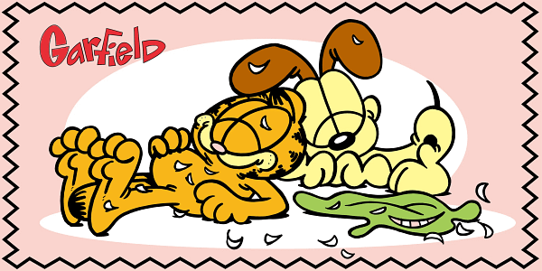 Garfield and Odie Cartoon Relaxing Scene Graphic Garfield and Odie Cartoon Relaxing Scene Graphic