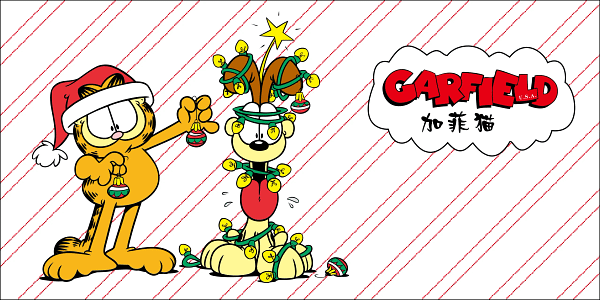 Garfield and Odie Christmas Decorating Cartoon Graphic Garfield and Odie Christmas Decorating Cartoon Graphic