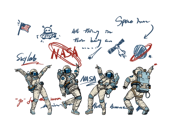 NASA Astronaut-PNG23 Dance! Dance! Astronauts in Sky Lab PNG