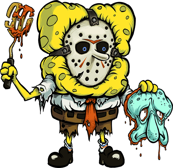 SpongeBob Masked Hero Comic Theme Graphic SpongeBob Masked Hero Comic Theme Graphic