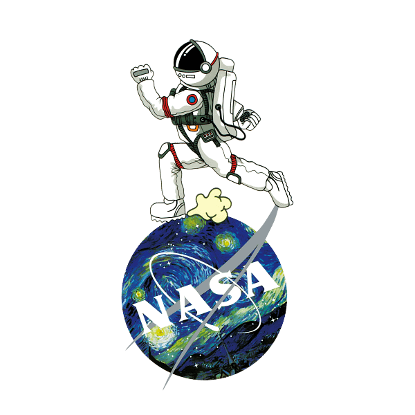 NASA Astronaut-PNG11 Running Astronaut on NASA Globe PNG