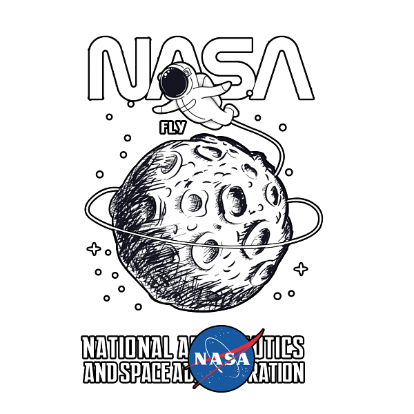 NASA Astronaut-PNG8 Minimalist NASA Fly Black White PNG