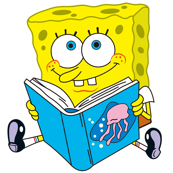 10 Cheerful Cartoon Sponge Reading Graphic Cheerful Cartoon Sponge Reading Graphic