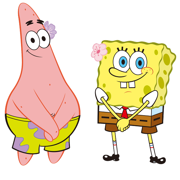 28 Cheerful Cartoon Starfish and Sponge Illustration Cheerful Cartoon Starfish and Sponge Illustration