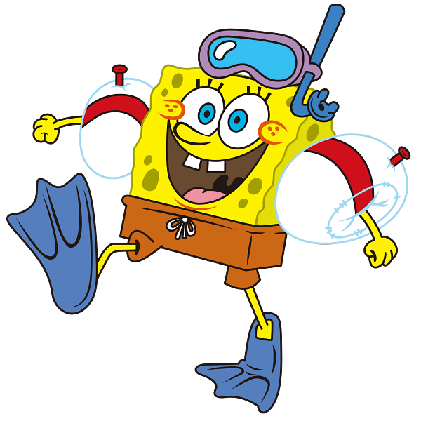 41 Joyful Snorkeling Sponge Cartoon Character Joyful Snorkeling Sponge Cartoon Character