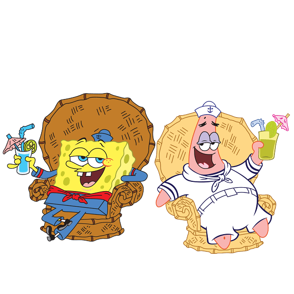 43 Cartoon Beach Duo Relaxing Illustration Cartoon Beach Duo Relaxing Illustration