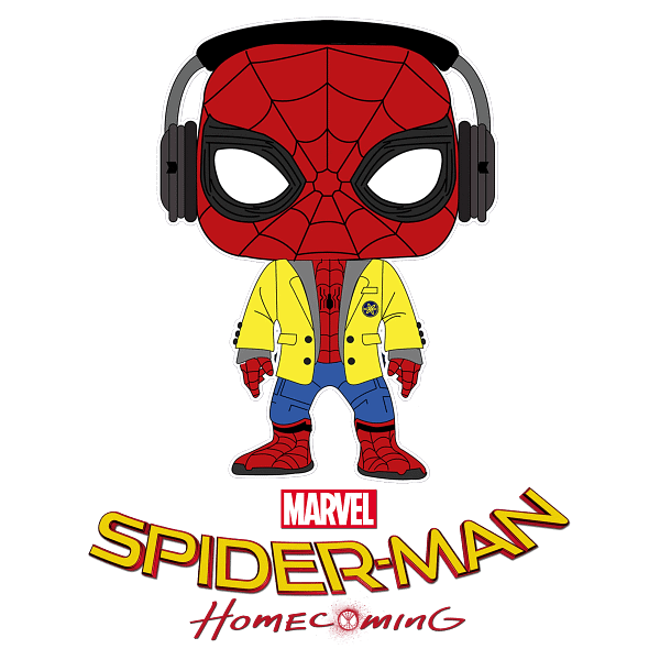 B (7) Spider-Man Funko Pop Graphic Spider-Man Funko Pop Graphic