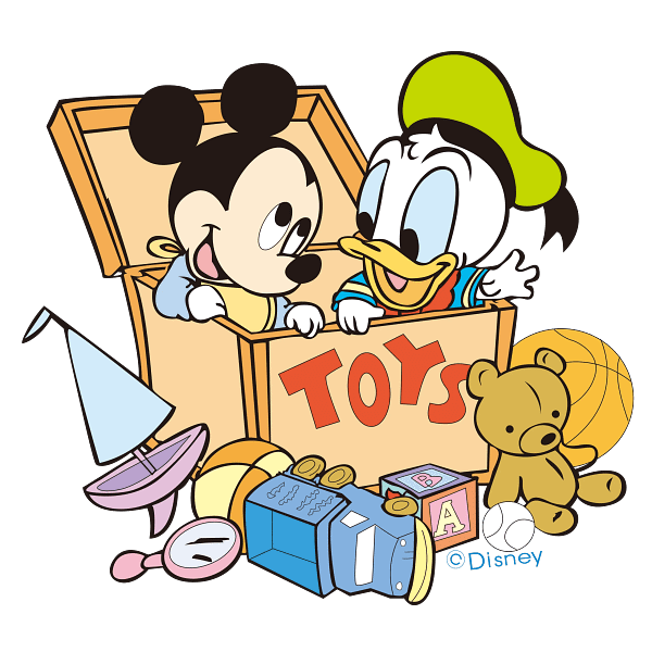 Baby Mickey Mouse & Donald Duck Toy Box Scene Baby Mickey Mouse & Donald Duck Toy Box Scene