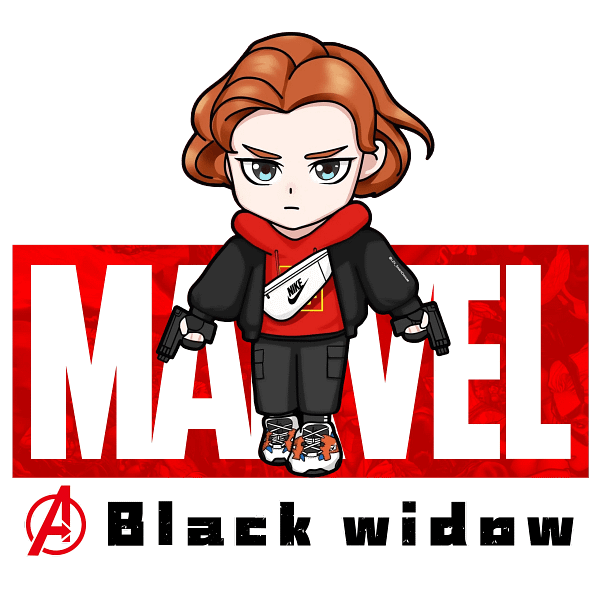 Black Widow Natasha Romanoff Chibi Hero Graphic Black Widow Natasha Romanoff Chibi Hero Graphic