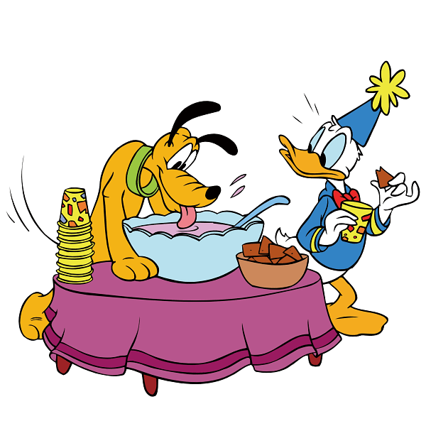 Donald Duck & Pluto Party Scene Graphic Donald Duck & Pluto Party Scene Graphic