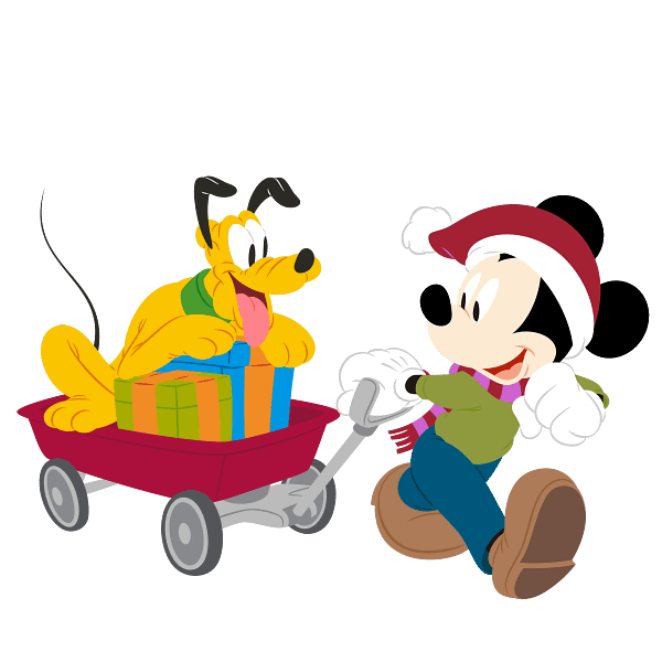 Festive Cartoon Mouse and Dog Graphic Festive Cartoon Mouse and Dog Graphic