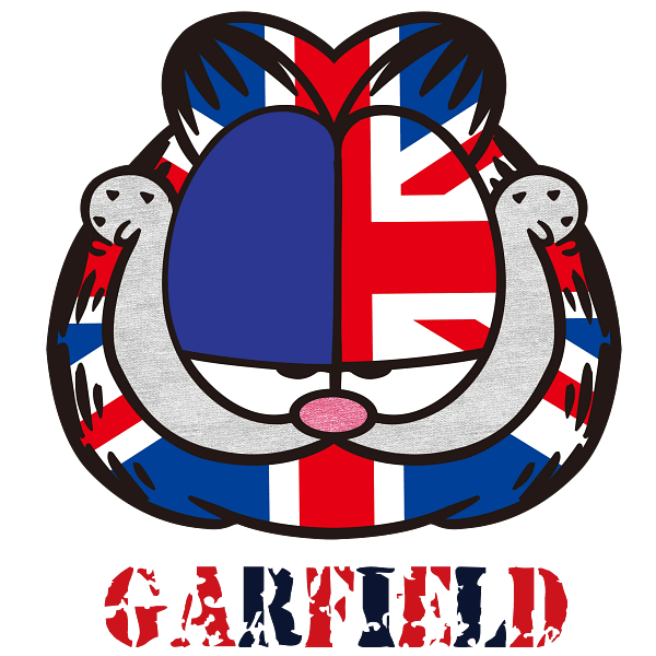 Flag of UK Garfield Cute Cartoon Graphic Flag of UK Garfield Cute Cartoon Graphic