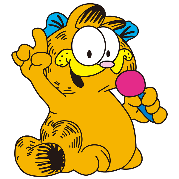 Garfield Cartoon Cat with Lollipop Graphic Garfield Cartoon Cat with Lollipop Graphic