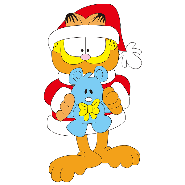 Garfield Christmas Cat with Teddy Graphic Garfield Christmas Cat with Teddy Graphic