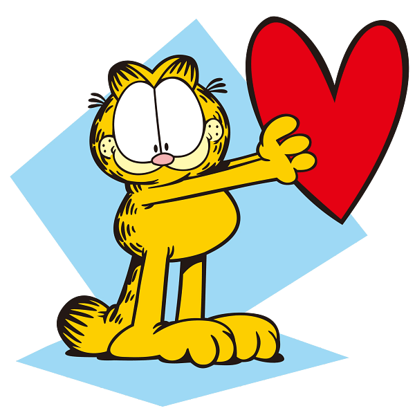 Garfield Holding Heart Cartoon Graphic Garfield Holding Heart Cartoon Graphic