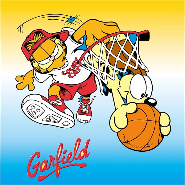 Garfield & Odie Basketball Action Cartoon Graphic Garfield & Odie Basketball Action Cartoon Graphic