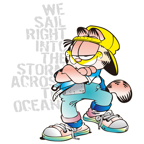 Garfield & Odie Storm Sail Rebel Cartoon Graphic Garfield & Odie Storm Sail Rebel Cartoon Graphic