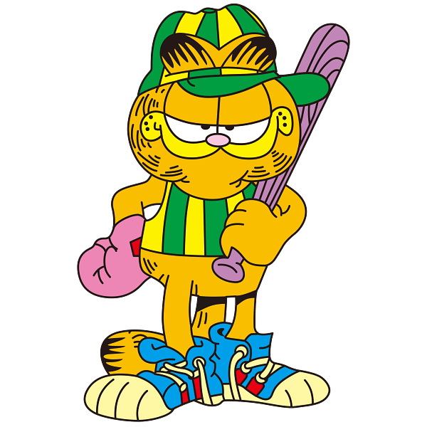 Garfield Tough Baseball Cartoon Graphic Garfield Tough Baseball Cartoon Graphic