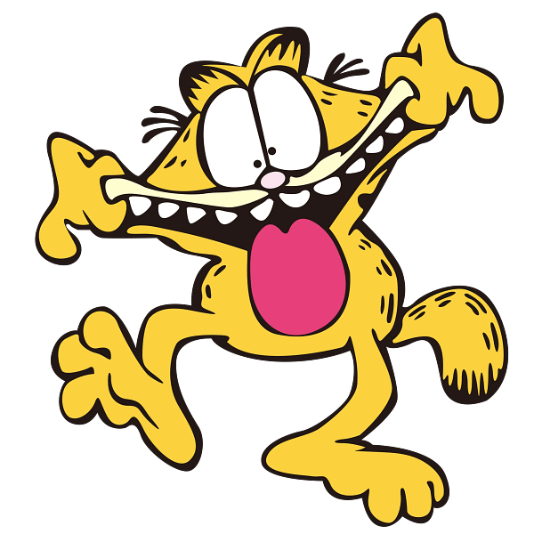 Joyful Yellow Cartoon Cat Mid-Air Graphic Joyful Yellow Cartoon Cat Mid-Air Graphic