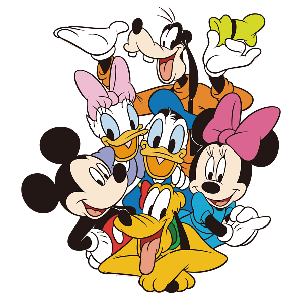 Mickey, Minnie, Donald, Daisy, Goofy & Pluto Cartoon Graphic Mickey, Minnie, Donald, Daisy, Goofy & Pluto Cartoon Graphic