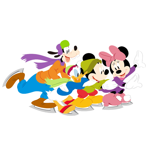 Mickey, Minnie, Donald & Goofy Ice Skating Graphic Mickey, Minnie, Donald & Goofy Ice Skating Graphic
