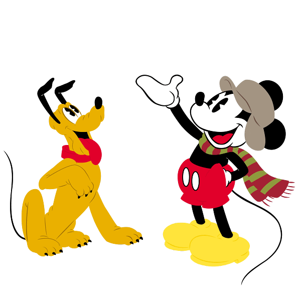 Mickey Mouse & Pluto Cartoon Graphic Mickey Mouse & Pluto Cartoon Graphic