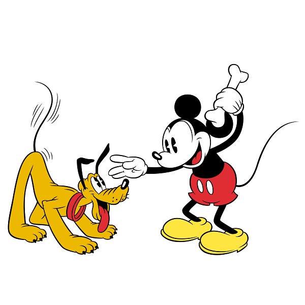 Mickey Mouse & Pluto Playful Interaction Graphic Mickey Mouse & Pluto Playful Interaction Graphic