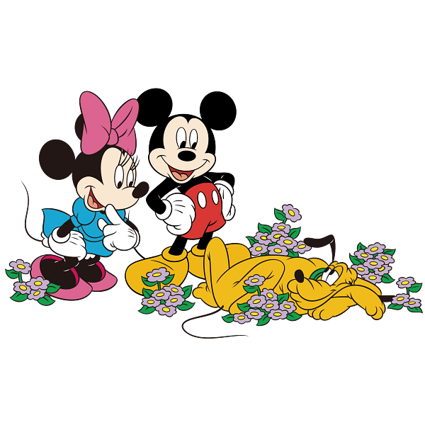 Mickey Mouse & Pluto with Minnie Digital Illustration Mickey Mouse & Pluto with Minnie Digital Illustration