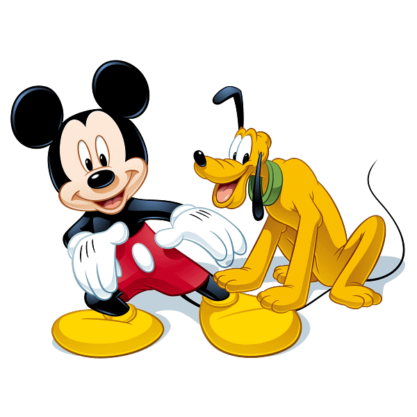 Mickey Mouse and Pluto Cartoon Illustration Mickey Mouse and Pluto Cartoon Illustration