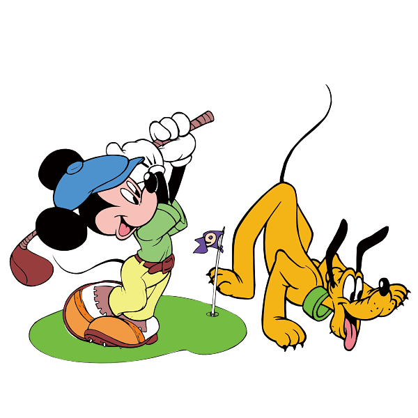Mickey Mouse and Pluto Golfing Graphic Mickey Mouse and Pluto Golfing Graphic