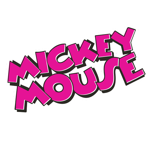 Minimalist Hot Pink Mickey Mouse Typography Minimalist Hot Pink Mickey Mouse Typography
