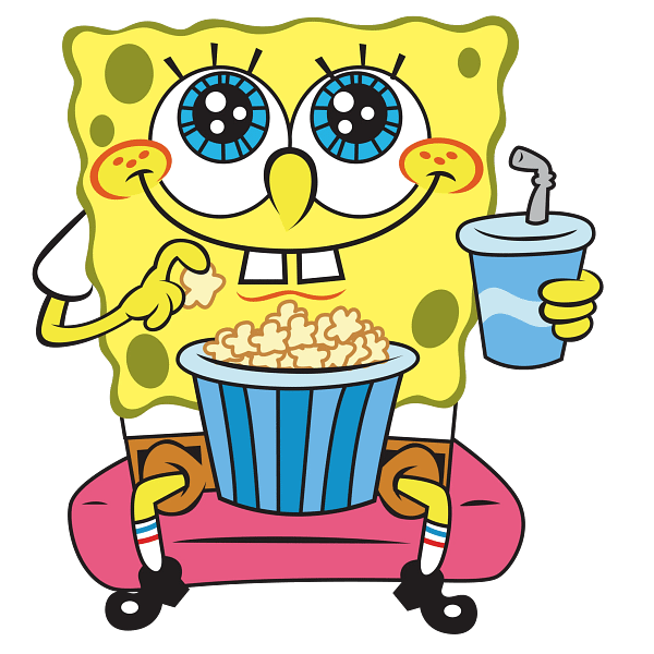 SpongeBob Cartoon Popcorn & Drink Graphic SpongeBob Cartoon Popcorn & Drink Graphic