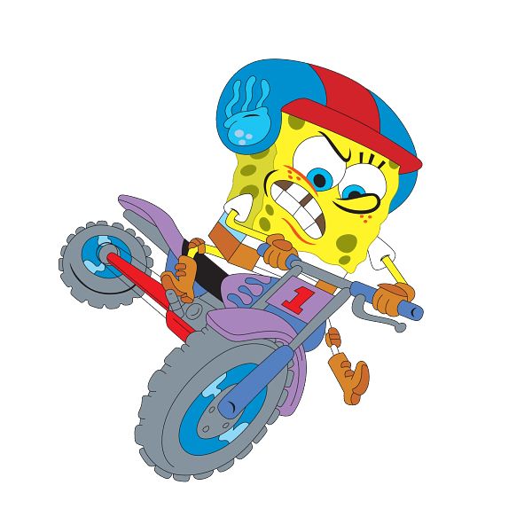 SpongeBob Dirt Bike Helmet Graphic SpongeBob Dirt Bike Helmet Graphic