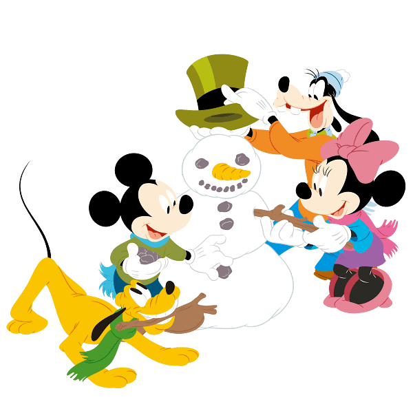 Winter Cartoon Friends Building a Snowman Winter Cartoon Friends Building a Snowman