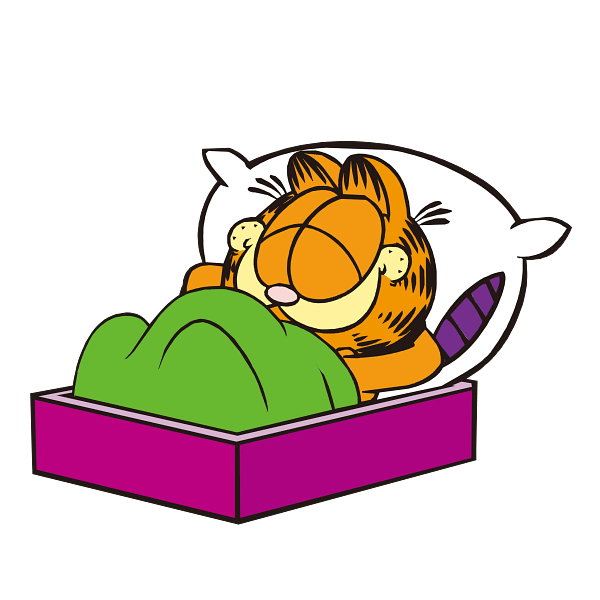 素材邦工作室_68 Garfield Sleeping in Bed Cartoon Graphic