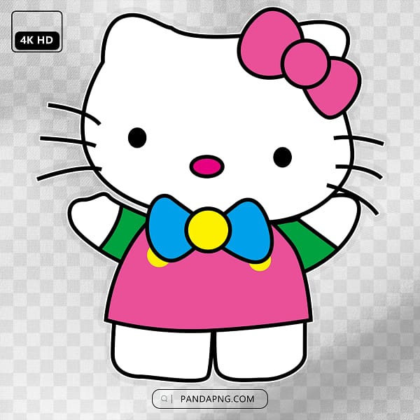 14 Hello Kitty Pink Dress with Blue Bow – Cute Sanrio White Cat Illustration Hello Kitty Pink Dress with Blue Bow – Cute Sanrio White Cat Illustration