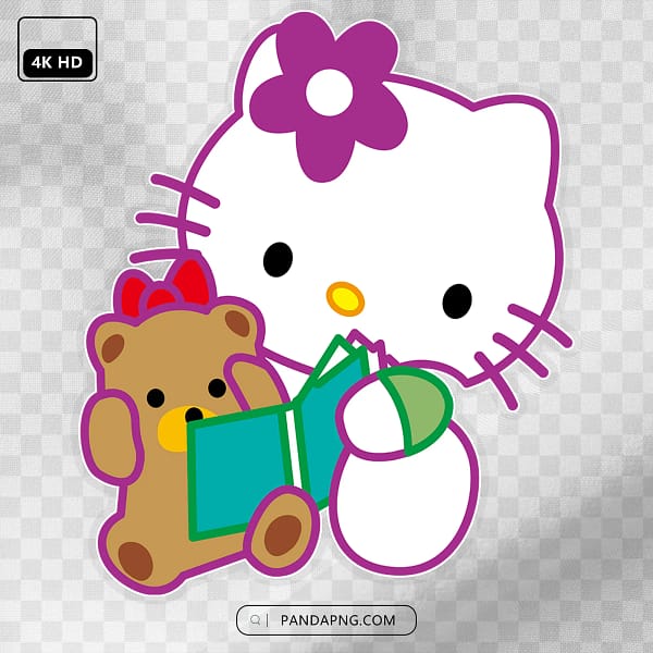 17 Hello Kitty Reading with Teddy Bear Hello Kitty Reading with Teddy Bear