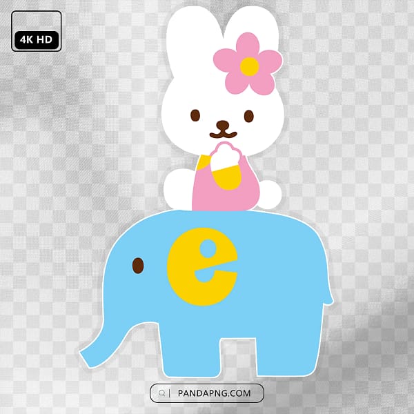 2 Hello Kitty Blue Elephant – Cute Blue Elephant with Pink Flower Illustration Hello Kitty Blue Elephant – Cute Blue Elephant with Pink Flower Illustration