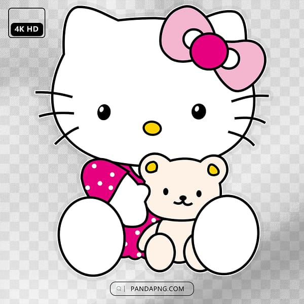 21 Hello Kitty Sitting with Teddy Bear Hello Kitty Sitting with Teddy Bear