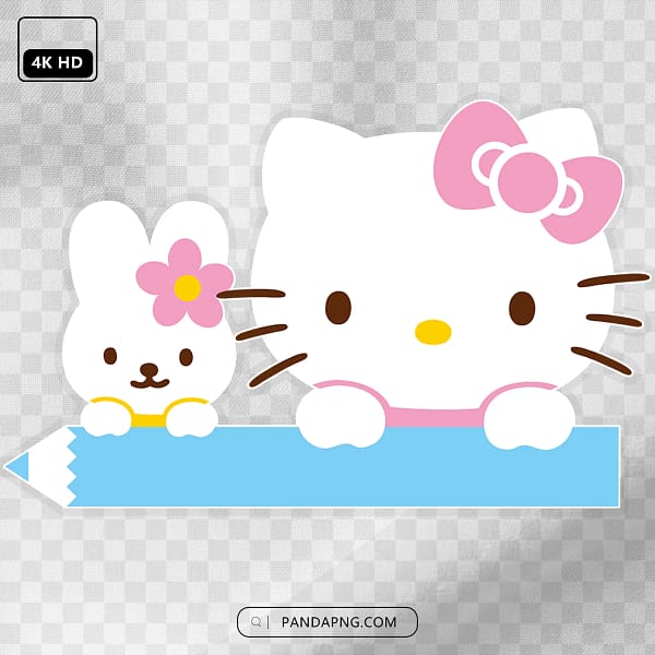 23 Hello Kitty with Bunny Friend on Pencil Hello Kitty with Bunny Friend on Pencil
