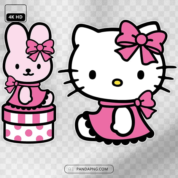 25 Hello Kitty with Bunny Friend in Pink Outfit Hello Kitty with Bunny Friend in Pink Outfit