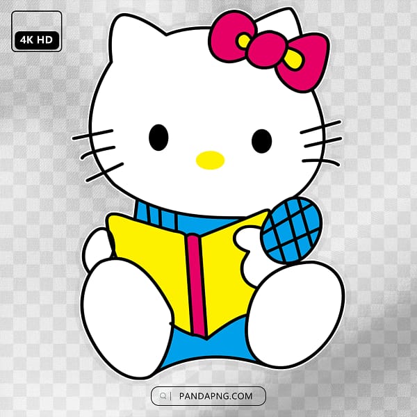 5 Hello Kitty Reading Yellow Book PNG – Sanrio White Cat Digital Illustration Hello Kitty Reading Yellow Book PNG – Sanrio White Cat Digital Illustration