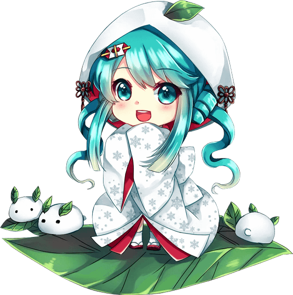 14 Hatsune Miku Sitting on a Leaf Digital Graphic Hatsune Miku Sitting on a Leaf Digital Graphic