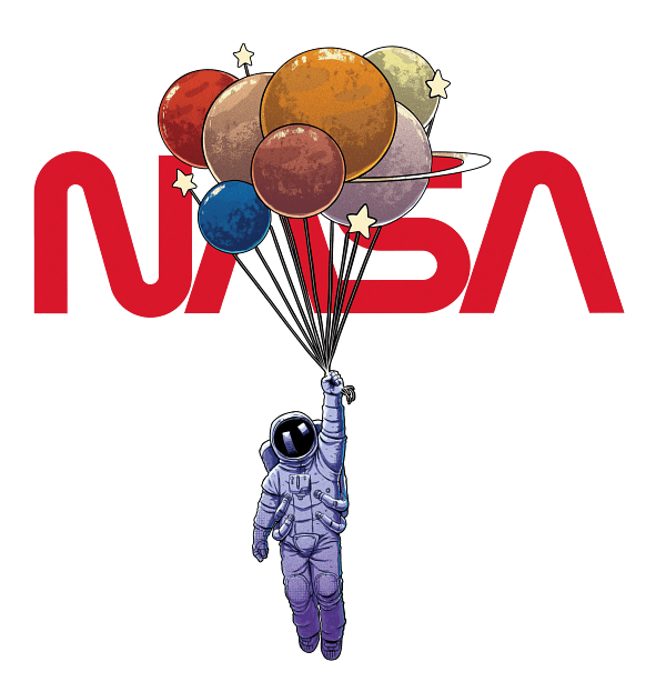 NASA Astronaut-PNG27 NASA Astronaut Holding Planets as Balloons PNG