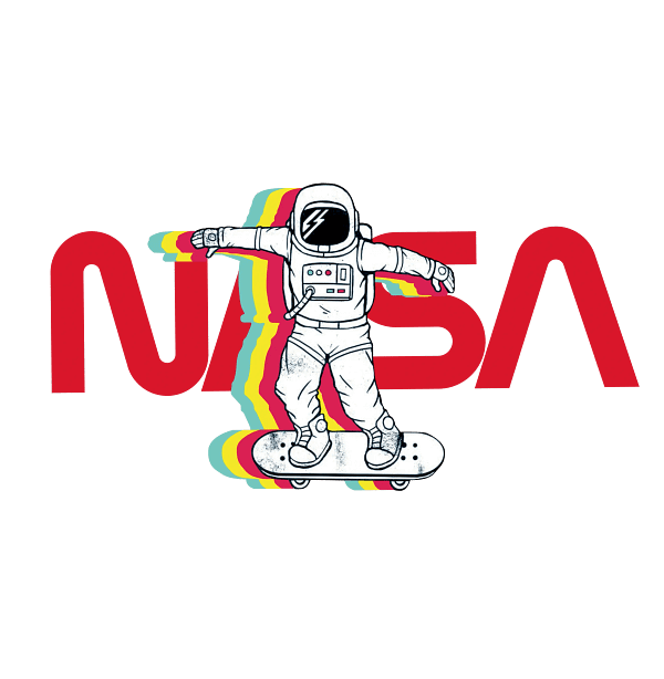 NASA Astronaut-PNG28 Skateboarding NASA Astronaut Colorful PNG