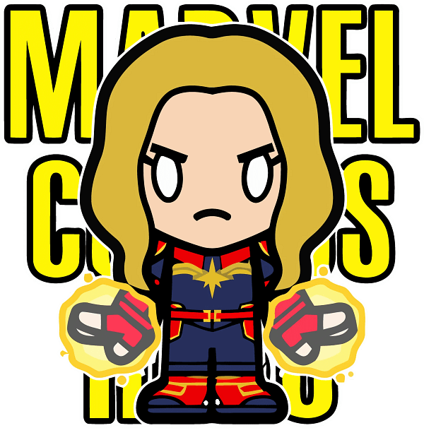 A (14) Captain Marvel Chibi Superhero Graphic Captain Marvel Chibi Superhero Graphic